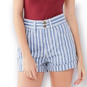 URBAN OUTFITTERS - BDG | Blue Stripped High Rise Shorts